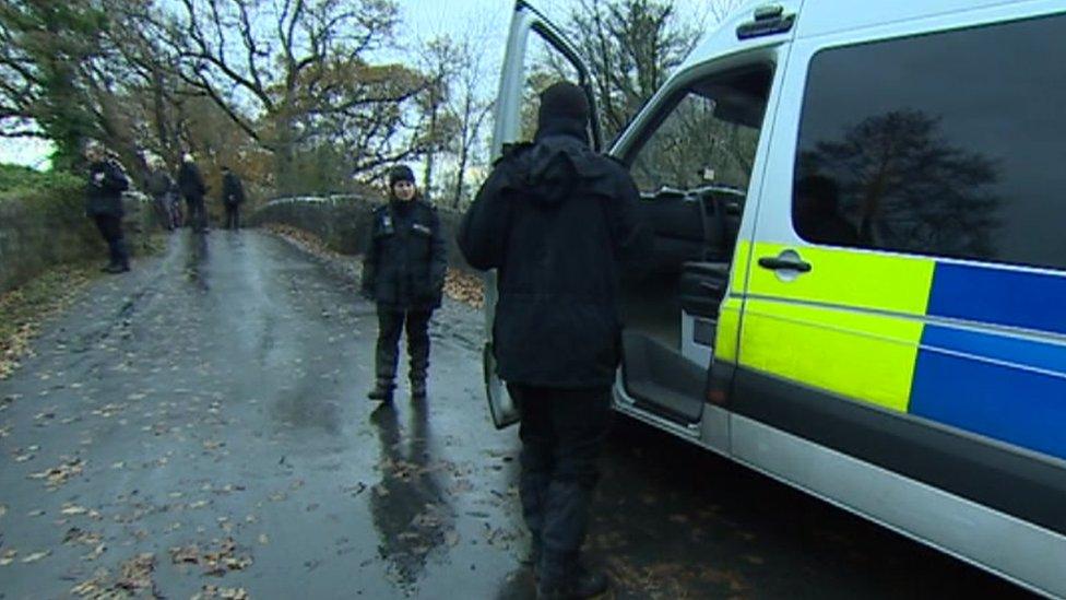 Police are conducting searches along the River Ogmore