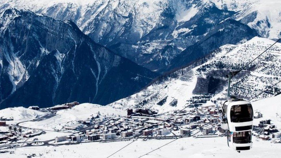 View down to Alpe d'Huez