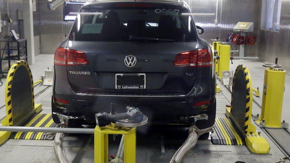 A Volkswagen Touareg diesel is tested