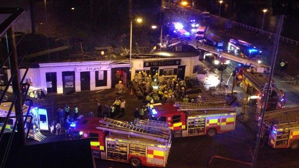 Clutha helicopter crash scene