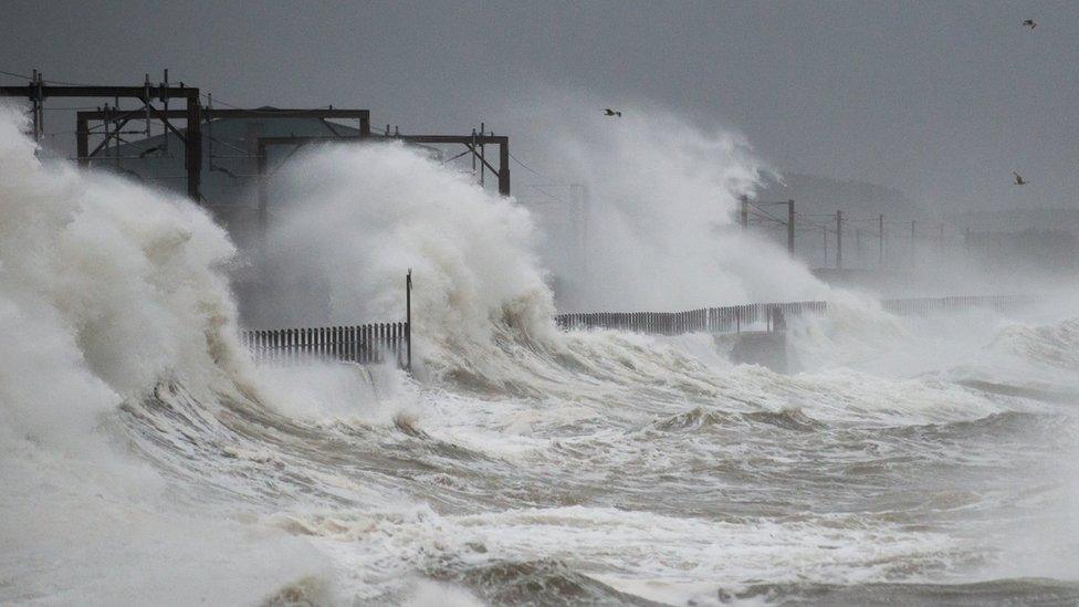 Big waves at Saltcoats, Ayrshire