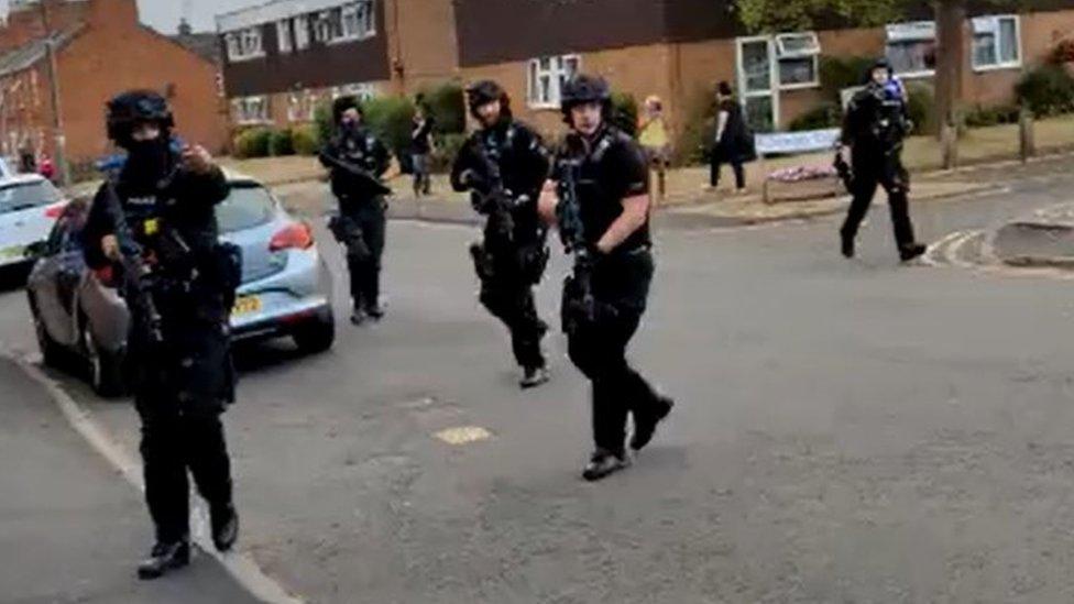 Armed police in Evesham