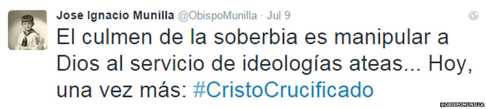 A tweet from Spanish bishop Jose Ignacio Munilla