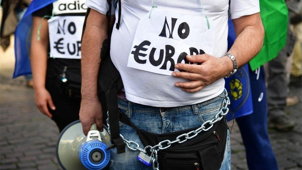 Anti-EU protest in Rome, 25 March 2017