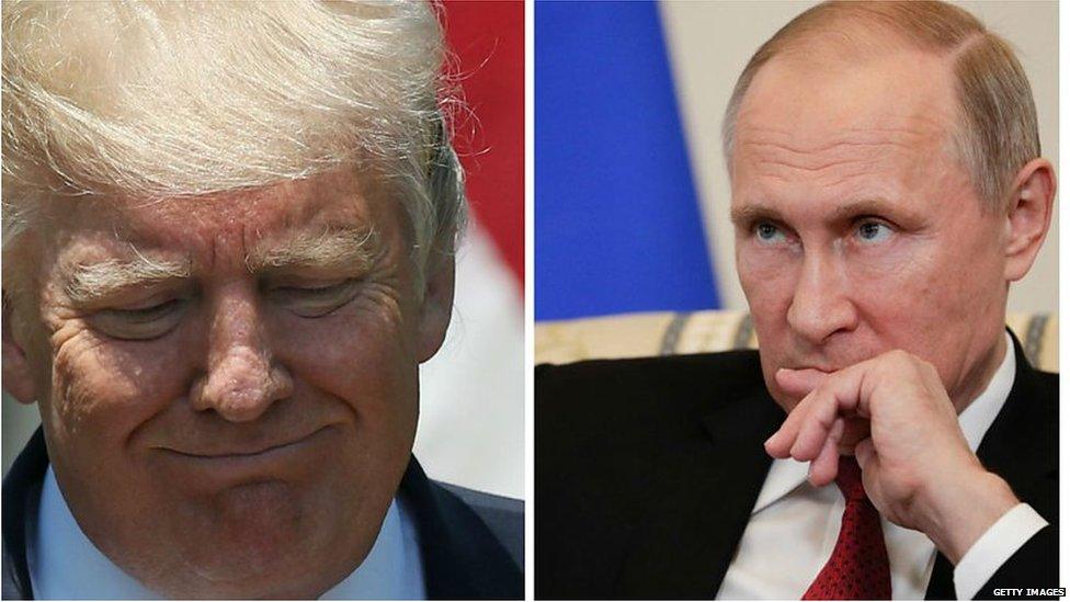 US President Donald Trump and Russian counterpart Vladimir Putin