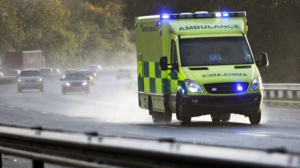 Ambulance on motorway