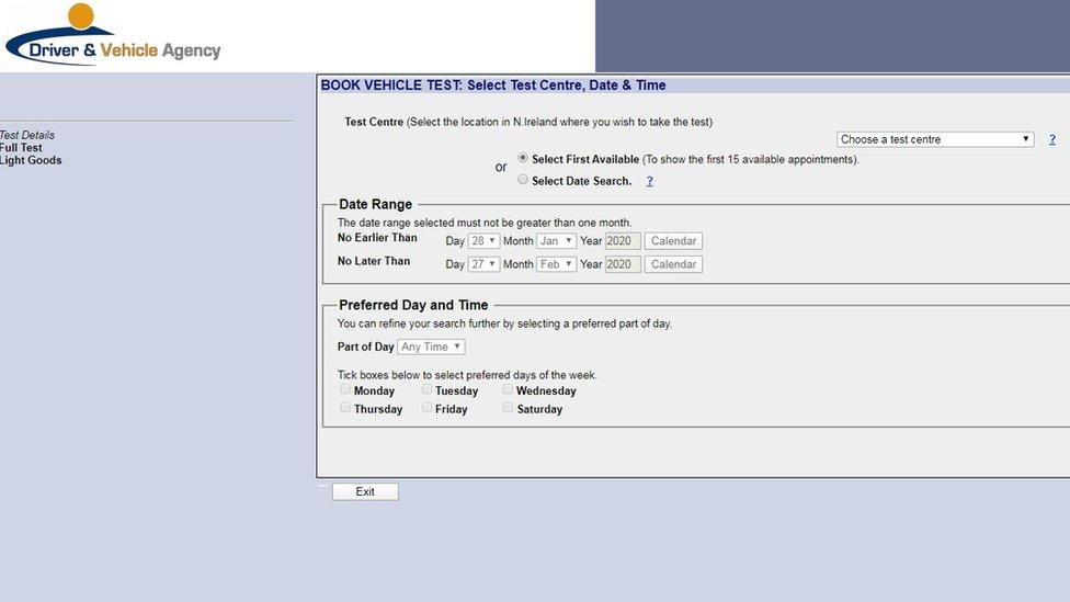 MoT test booking system