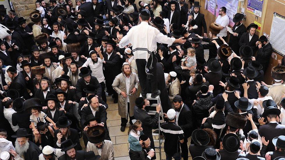 Ultra Orthodox Jews celebrate the Jewish holiday of Lag Ba"Omer