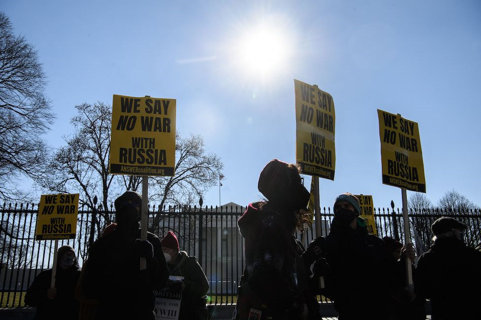 Anti-war protest outside the White House