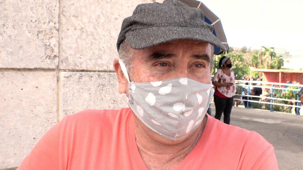 Benito Morejón outside a dollar store in Havana