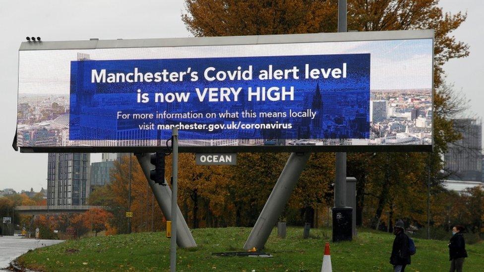 Manchester covid alert sign