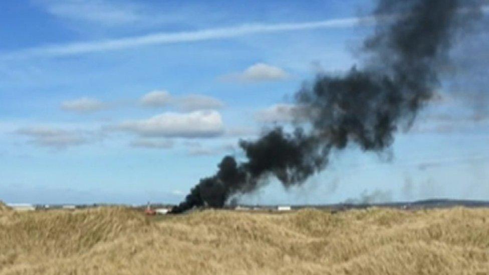 Smoke coming from RAF Valley