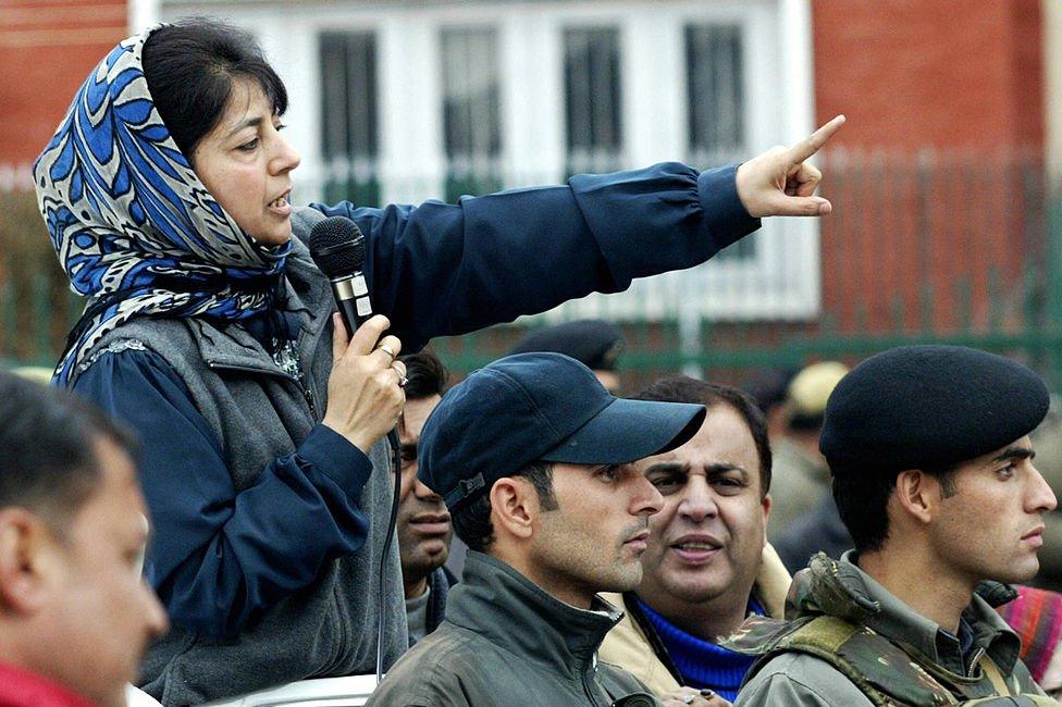 Mehbooba Mufti (L) President of Indian administered Kashmir's People's Democratic Party.