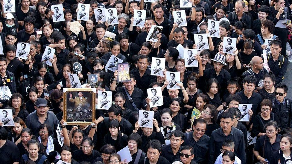 Mourners in Bangkok