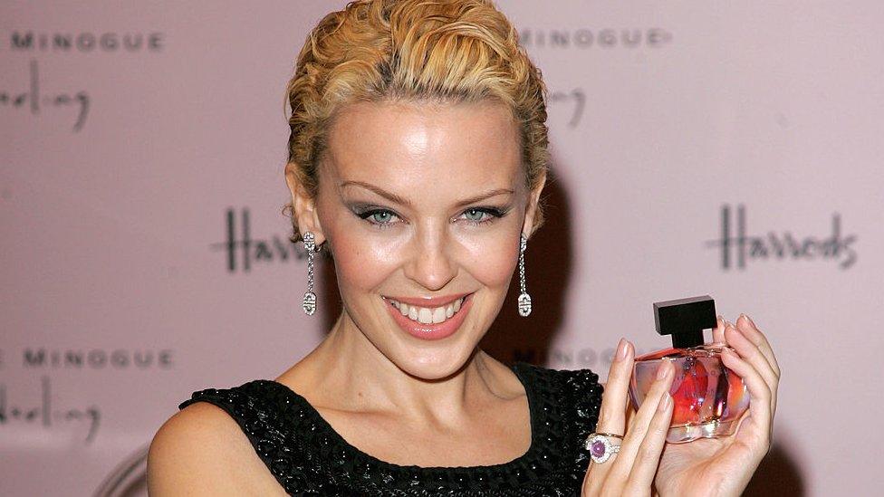 Singer Kylie Minogue launches her new fragrance 'Darling' at Harrods on 9 February 2007 in London, England.