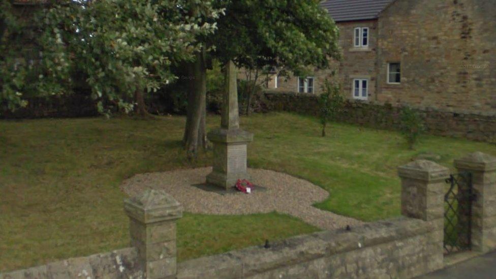 The war memorial in Stainton