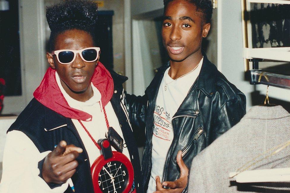 Tupac Shakur (right) and Flavor Flav