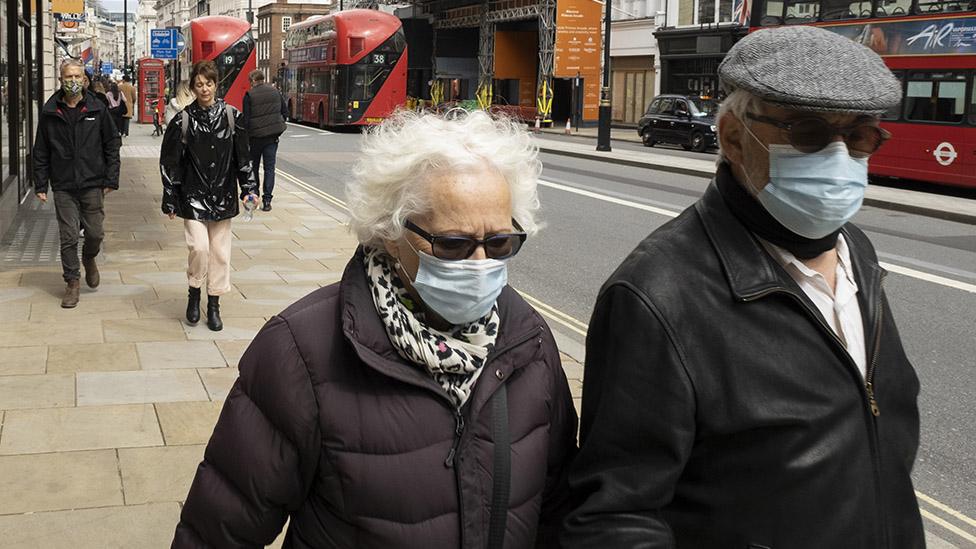 Couple in masks