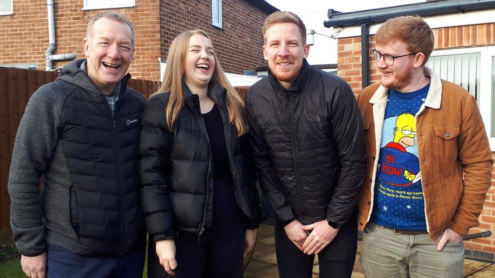 Neil Hope, Charlotte Hope and step brother Chris Hope and Seb Hope