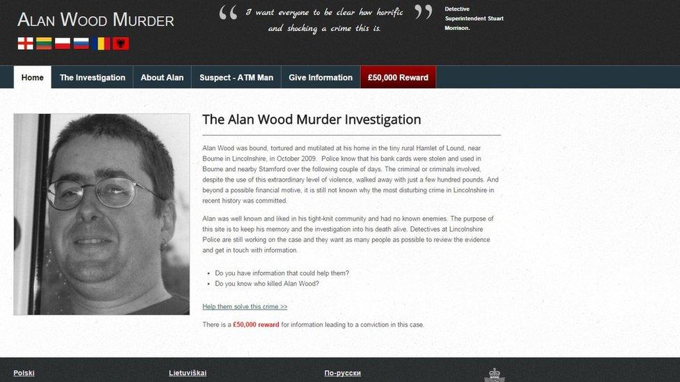 Alan Wood murder investigation website