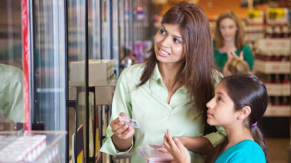 Mother and daughter shopping