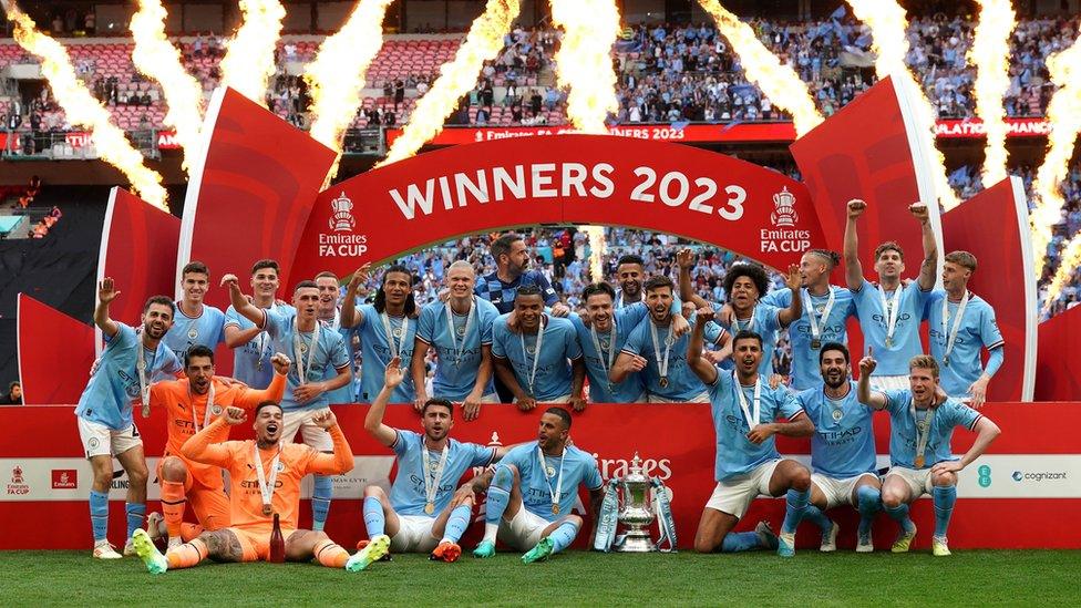 Manchester City celebrate FA Cup win