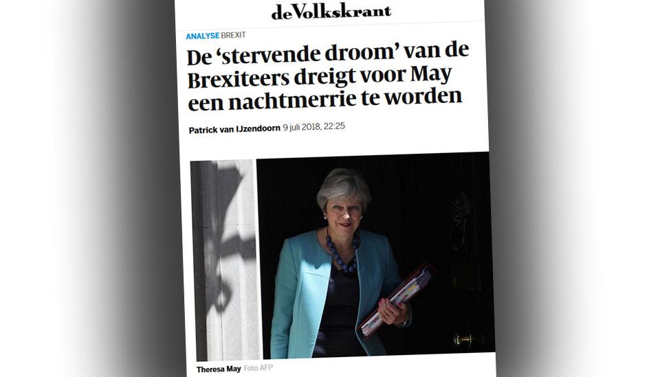 Screengrab of Dutch website De Volkskrant