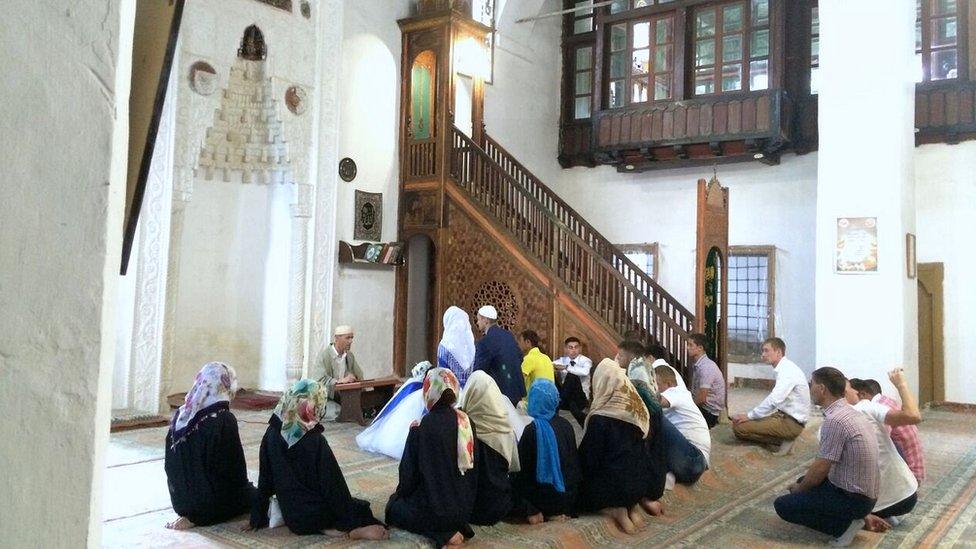 Marlen and Lenora get married at the Great Khan Mosque in Bakhchisaray