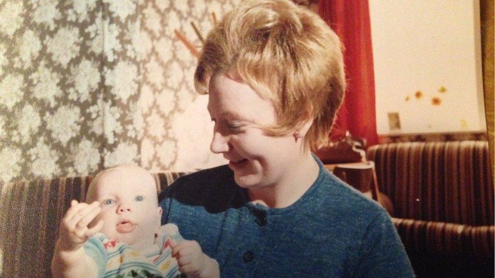 Andy Savage as a baby with mum Diane