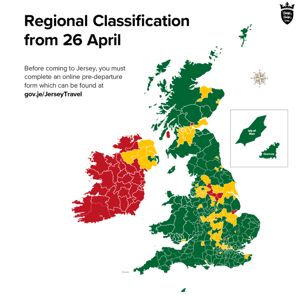 Common Travel Area regional classification map