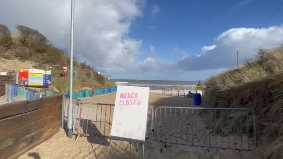 Hembsy Gap was closed off due to coastal erosion