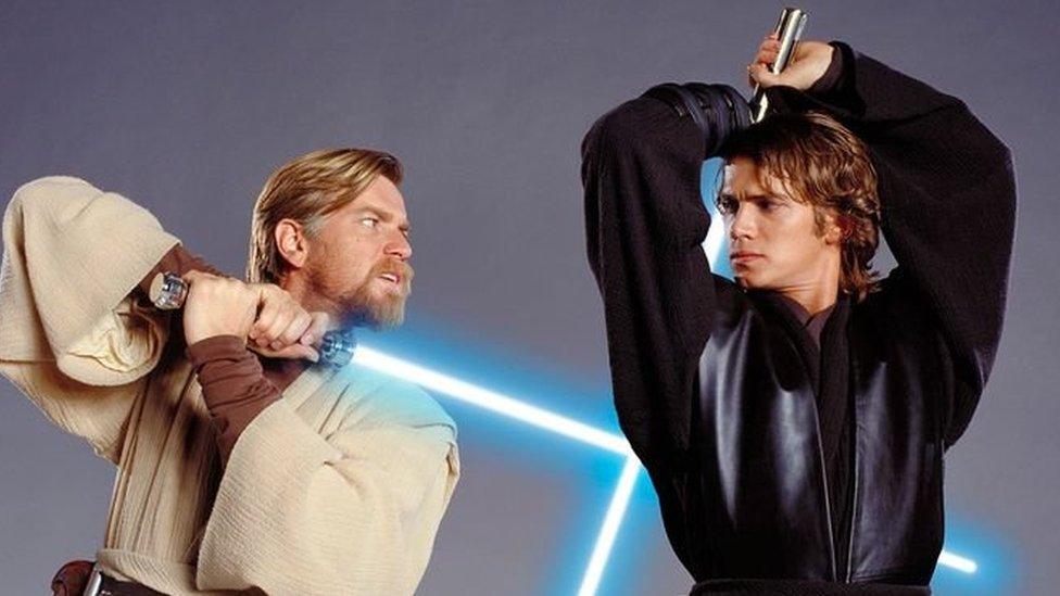 Ewan McGregor and Hayden Christensen.