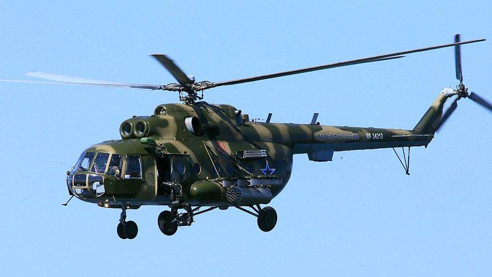 A Russian Mil Mi-8 helicopter.