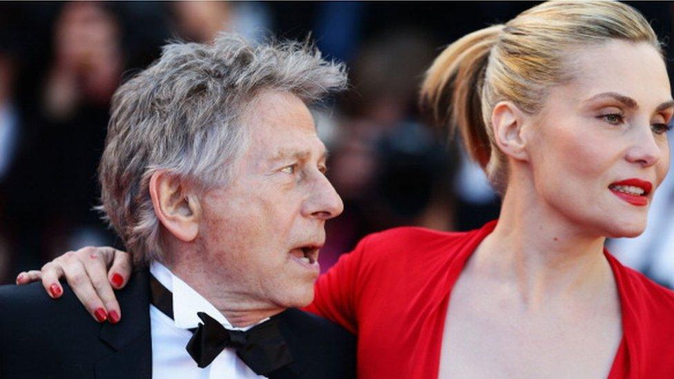 Polanski with wife, Emmanuelle Seigner