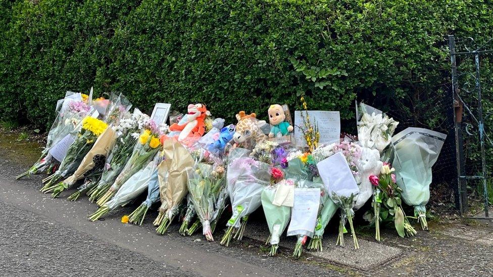 Flowers were placed outside Ms Sturrock's home