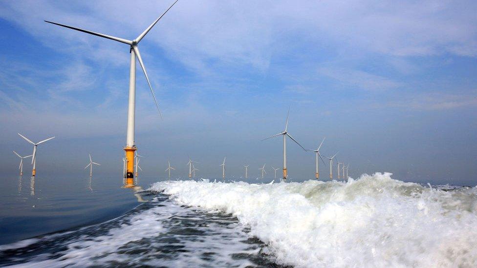 Wind turbines in the sea