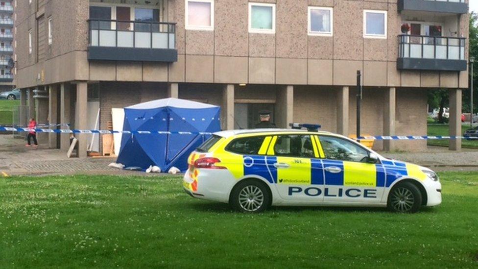 Police car outside flats