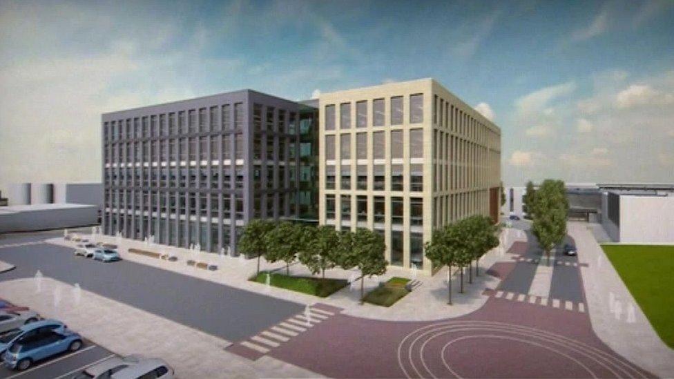 Artist impression of new council building in Ashington