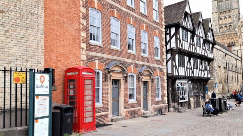 The red phone box in Lincoln