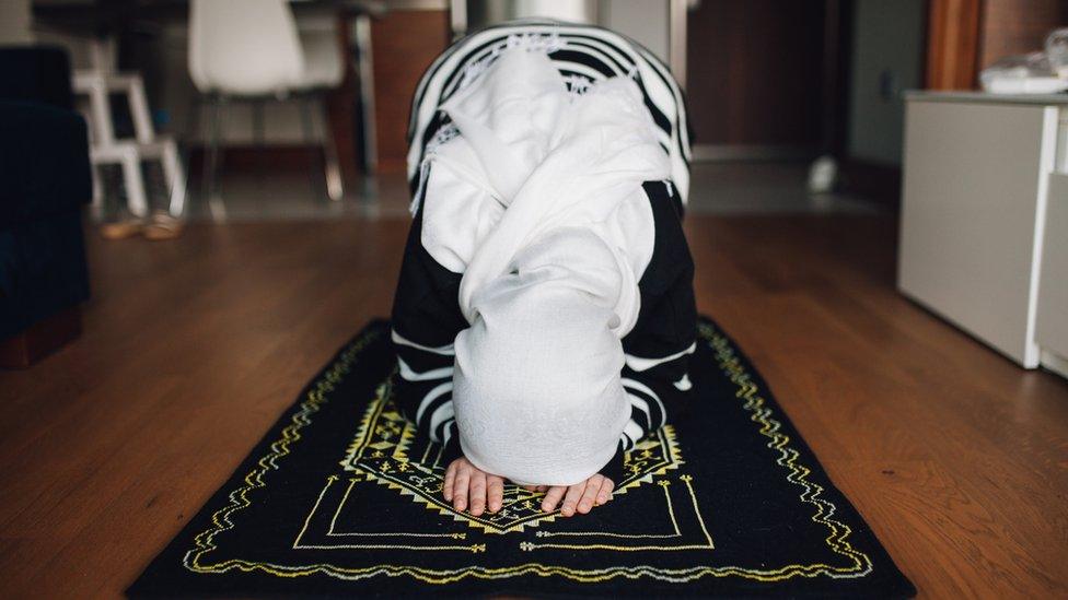 A woman praying