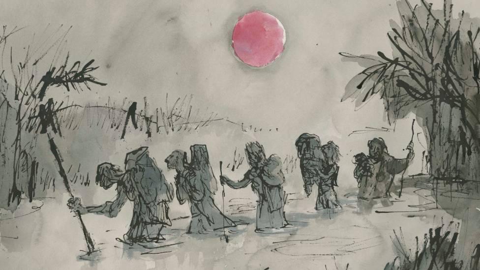 Quentin Blake's We Live In Worrying Times, watercolour, pen and ink on watercolour paper