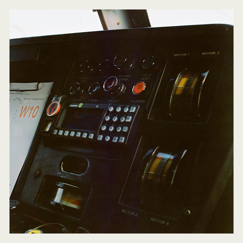 Inside the cab of a Class 90 locomotive