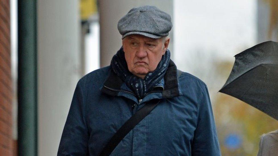 David Duckenfield arriving at court 01/04