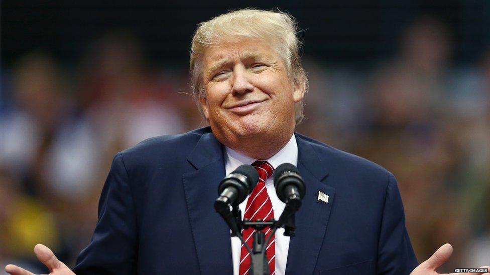 Republican presidential candidate Donald Trump speaks during a campaign rally in Dallas, Texas