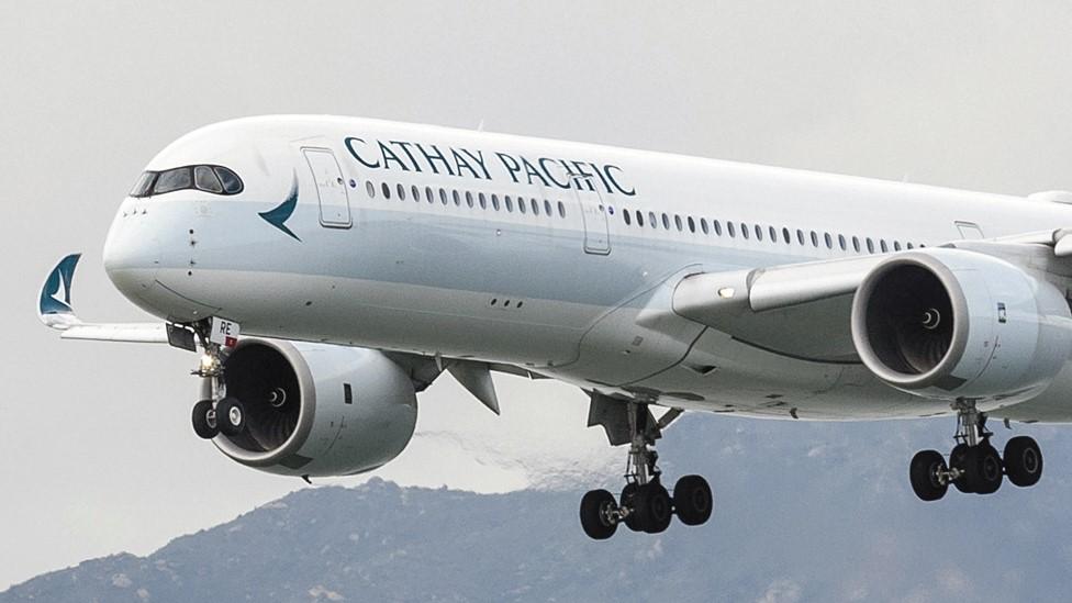 Cathay Pacific aircraft at Hong Kong International Airport