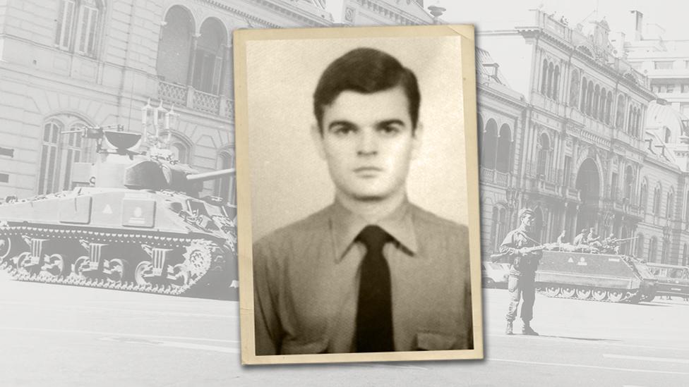 Eduardo Kalinec in his uniform as a young policeman