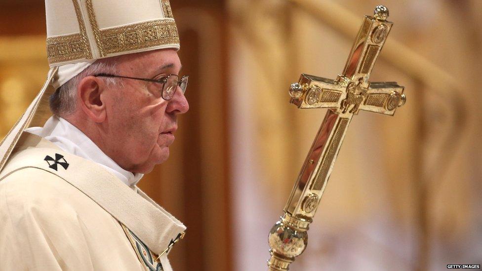 Pope Francis celebrates mass at the Vatican