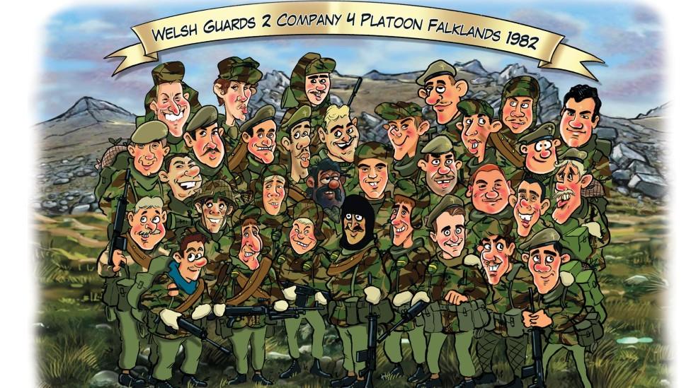 Cartoon of Welsh Guards company