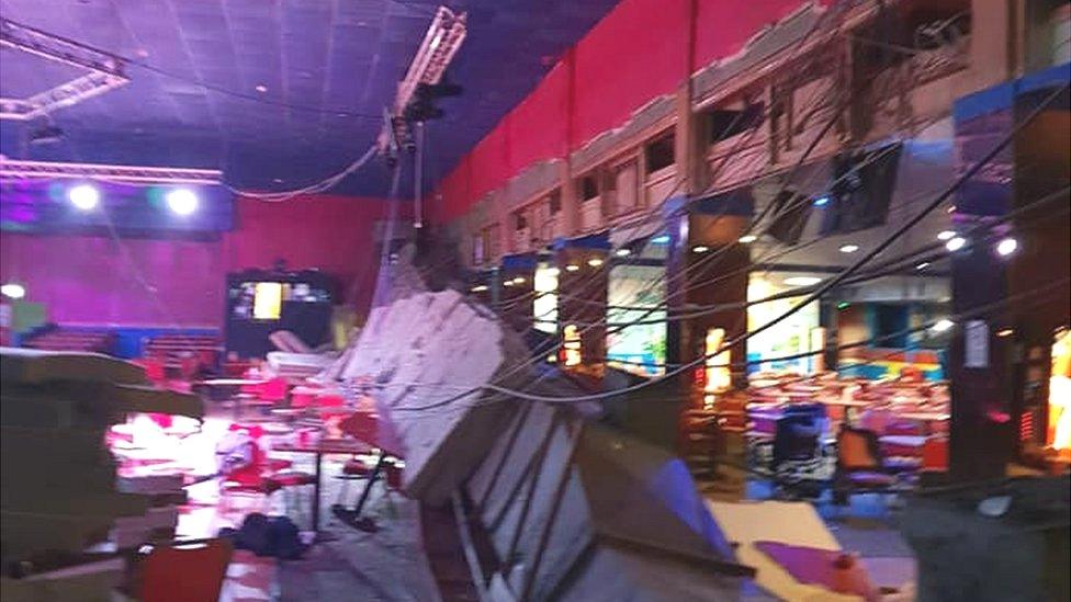 Roof collapse at Pontins