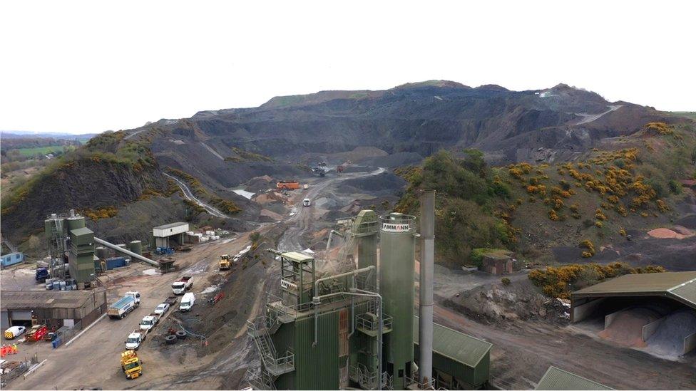 Drone shot of a quarry